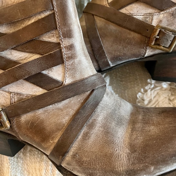 Freebird by Steven Taupe Brown Tan Strappy Leather Sammi Booties 9 - Picture 13 of 16